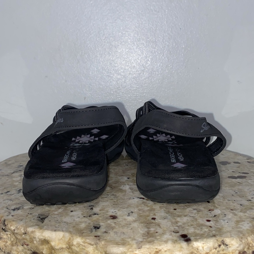 Skechers Reggae Slim Sunnyside Stretch Fit Woven Strap Black Sandals Women Sz 6 - Picture 12 of 16